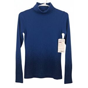 Athleta womens small baselayer cobalt blue longsleeve turtleneck top sweater